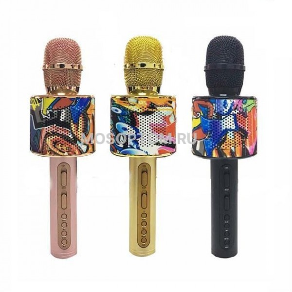 Беспроводной микрофон D998 Bluetooth Hip Pop Karaoke Magic золотой оптом - Фото №3